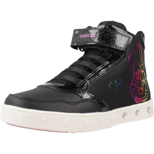 Geox J Skylin Girl E Sneaker, Black, 27 EU on sale
