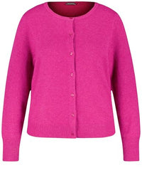 Thumbnail for Samoon Damen Wärmende Strickjacke mit Knopfleiste Langarm unifarben Bright Amazing Pink 48 im Sale