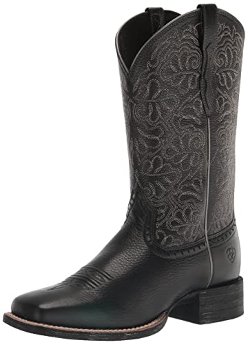ARIAT Round Up Remuda Westernstiefel für Damen, Black Deertan, 39.5 EU im Sale