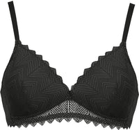 Thumbnail for Naturana Moderner Spitzen-BH ohne Bügel [Cup A-D]: BH Soft Cup mit edler Vollspitze I BH mit Spitze I extraweiche Trägergummis I Unterwäsche Frauen I Spitzen BH 80 Schwarz B im Sale
