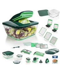 Thumbnail for Genius Nicer Dicer Chef 34-in-1 Multifunktions-Profi-Gemüseschneider mit Glasschale und Tomatenschneider | Teigwaren, Scheiben, Streifen, Spiralen, Julienne im Sale