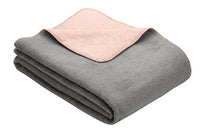 Thumbnail for Ibena Dublin Kuscheldecke 150x200 cm - Wendedecke rosa hellgrau , angenehm warm und besonders weiche Baumwollmischung im Sale