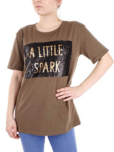 yaya Jersey T-Shirt with Sequins, Bronze, Copper((99114)), on sale