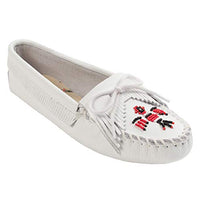 Thumbnail for Minnetonka Damen Thunderbird Softsole Mokassin, Weiß glatt, 40.5 EU im Sale