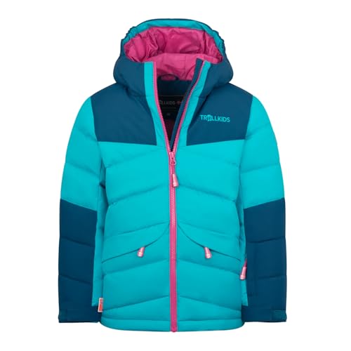 Trollkids Mädchen Winterjacke Narvik, Dunkeltürkis/Madeirablau/Helle Beere, im Sale