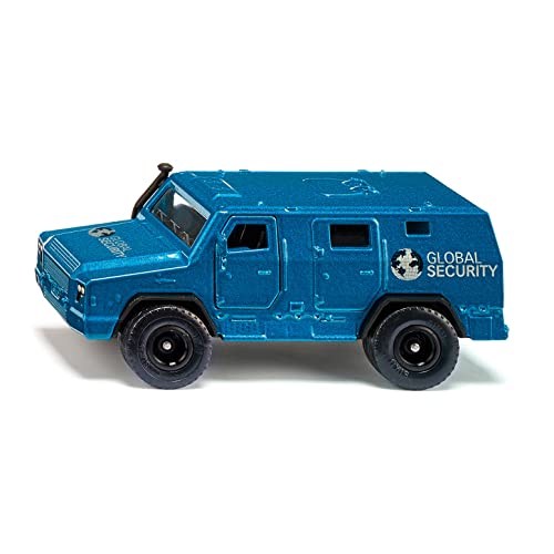 siku 1926, Geldtransporter Rheinmetall Survivor, Spielzeug-Auto, 1:50, Metall/Kunststoff, Blau, Türen zum Öffnen, Inkl. Stickerbögen in verschiedenen Sprachen und 4 Goldbarren im Sale