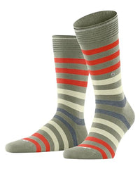 Thumbnail for Burlington Men's Socks Blackpool So Cotton Patterned 1 Pair, Green Jungle 7097, 40-46 on Sale
