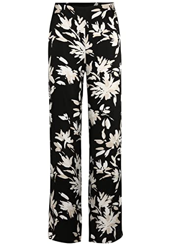 Tamaris Women's AOP Wide Leg Trousers ALAMAR Black 36 on Sale
