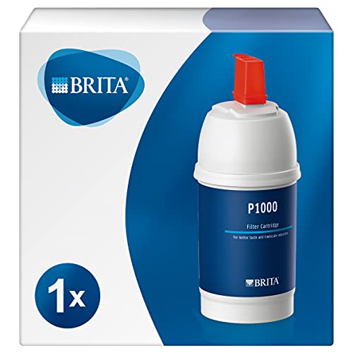 BRITA Wasserfilter Kartusche P1000 – Wasserfilter Wasserhahn für BRITA Armaturen mit Kalkfilter – reduziert Kalk, Chlor, Blei, Kupfer & geschmacksstörende Stoffe im Trinkwasser – filtert bis zu 1200l im Sale