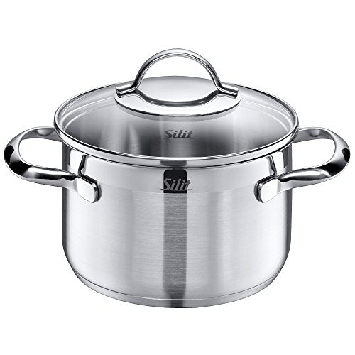 Silit Achat saucepan small 16cm, glass lid, meat pot induction 1.9l, stainless steel partially matt, uncoated, oven-safe on sale