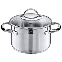 Thumbnail for Silit Achat saucepan small 16cm, glass lid, meat pot induction 1.9l, stainless steel partially matt, uncoated, oven-safe on sale