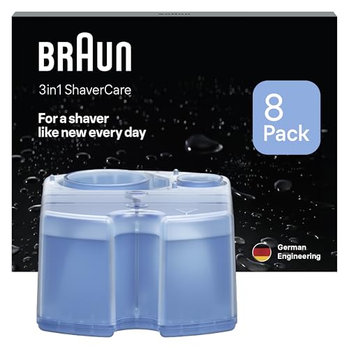 Braun 3-in-1 ShaverCare Cleaning Cartridges for Cleaning Stations, Hygienic Cleaning, 8-Pack on Sale