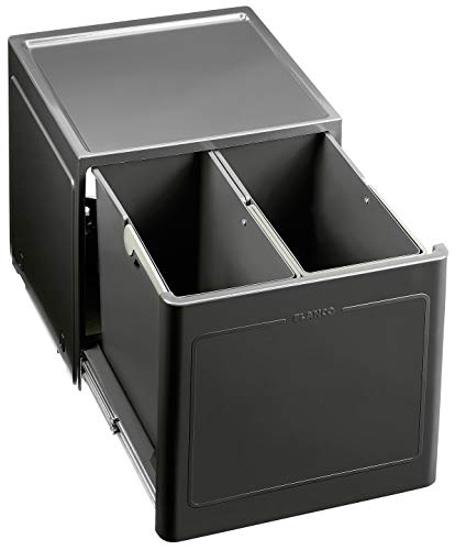 BLANCO BOTTON Pro 45/2 Manuell | Abfall Müllsystem | für 45 cm breite Unterschränke | System zur Bodenmontage hinter Schwenktüren | 2 x 13 Liter Eimer im Sale