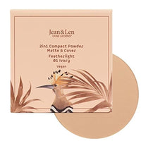 Thumbnail for Jean & Len 2-in-1 Compact Powder Matte & Cover 01 Ivory, adapts to the color and texture of the skin, mattifying powder, light coverage, without parabens & silicones, vegan, 10 g