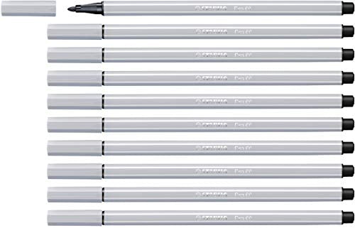 Premium-Filzstift - STABILO Pen 68 - 10er Pack - hellgrau im Sale