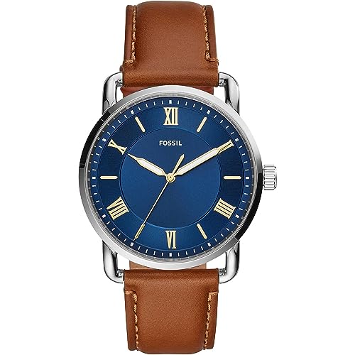 Fossil Copeland uhr für Herren, Quarzwerk mit Edelstahl- oder Lederarmband, Blau, 42 im Sale