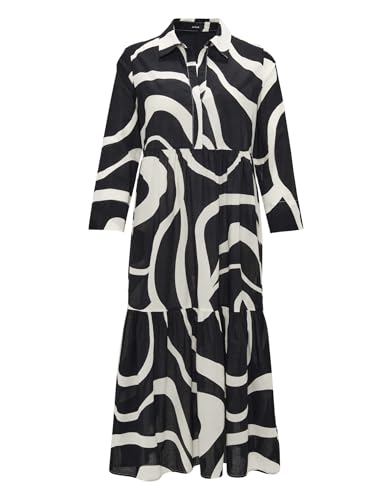 OPUS Damen Maxikleid | Hemdblusenkleid WERANO Flow A-Linie aus BCI Cotton Black, 40 im Sale