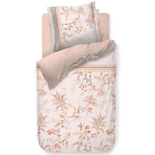 Pip Studio Bettwäsche Salento Cremefarben Perkal Farne Blumen Blüten Zweige Blätter Figuren Pferde Gefäße, im Sale