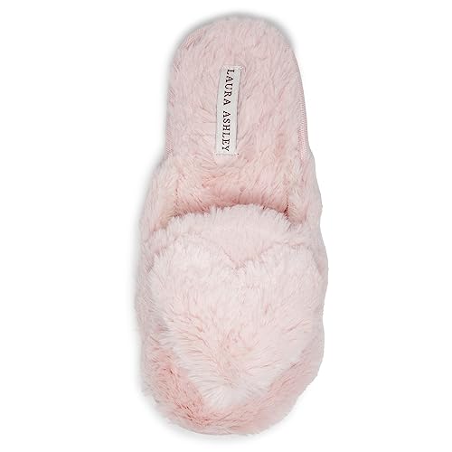Laura Ashley Ladies Plush 3D Scuff Slippers With Memory Foam Insole, Pink, Medium im Sale