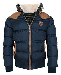 Thumbnail for Geographical Norway warme Winterjacke Designer Herren Winter Stepp Jacke [GeNo-31-Navy- im Sale