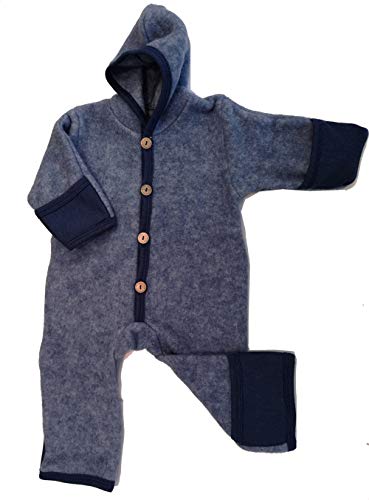 Cosilana Baby Wollvlies Overall mit Handschutz (Blau, 50/56) im Sale