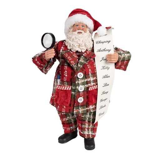 Clayre & Eef Weihnachtsmann Liste 28 cm Weihnachtsfigur Weihnachtsdeko im Sale