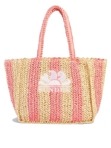 SUNDEK Damentasche AW743ABPA100 Waist beige und Pfirsich geflochten PE24 Logo, Rosa, Einheitsgröße im Sale