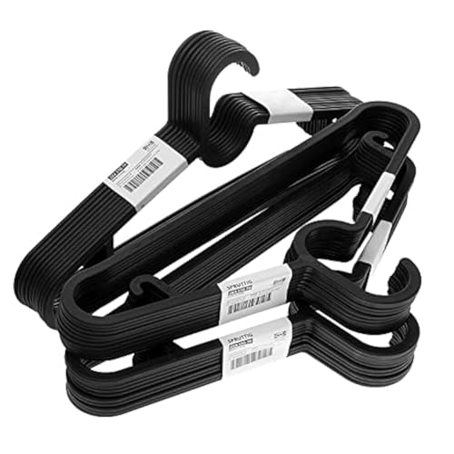 Ikea Spruttig lightweight plastic coat hangers, 39 cm, black, 30 pieces on sale