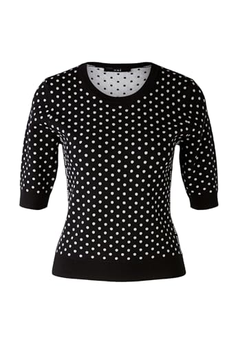 Oui Damen Pullover Viskosemischung schmal geschnitten Gepunktet Freizeit, Business Rundhals Blende Viskosemischung im Sale