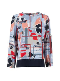 Thumbnail for s'questo blouse 1/1 round neck, colorful, light navy 38 Soquesto collection True Love on sale