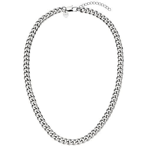 Purelei Spirit Five Haslkette (Silber), Wasserfeste Figaro-ketten, Panzerketten aus Edelstahl für Herren und Frauen, 50-55 cm Länge verstellbar, Geschenk für Männer (5 mm, Silber) im Sale