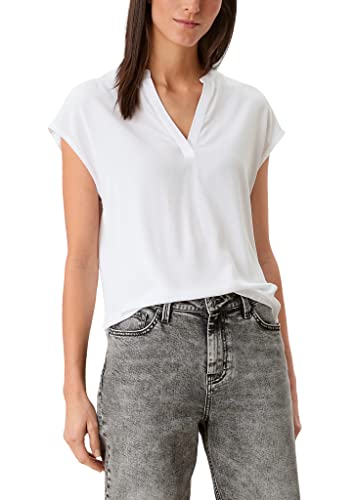 s.Oliver Damen 120.11.899.12.130.2112033 T-Shirt, 0100 weiß, im Sale