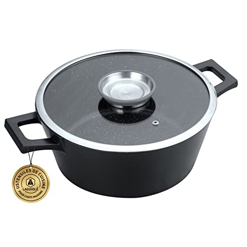 Laguiole - Cooking pot, 20 cm, black, non-stick coating, Greblon C2+ Induction Maestro