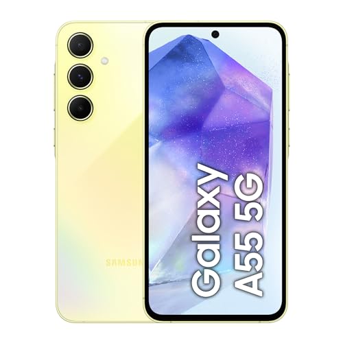 Samsung Galaxy A55 5G Smartphone, Android-Handy ohne Vertrag, 256 GB / 8 GB RAM, 2 Tage Akkulaufzeit, 50-MP-Kamera, Awesome Lemon, 2,5 Jahre Herstellergarantie im Sale