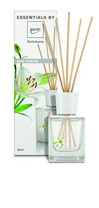 Thumbnail for ipuro Essentials Room Fragrance White Lily - Room fragrance for a delicate floral indoor climate - Air freshener with high-quality ingredients (100ml) - made of glass with rattan sticks on sale