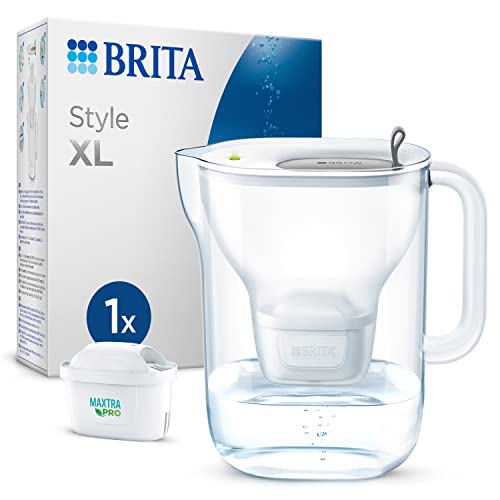 BRITA water filter jug ​​Style light grey (3.6l) including 1 MAXTRA PRO all-in-1 cartridge - New MAXTRA+, Plus - filter reduces limescale, chlorine, pesticides, metals such as lead &amp; copper on sale