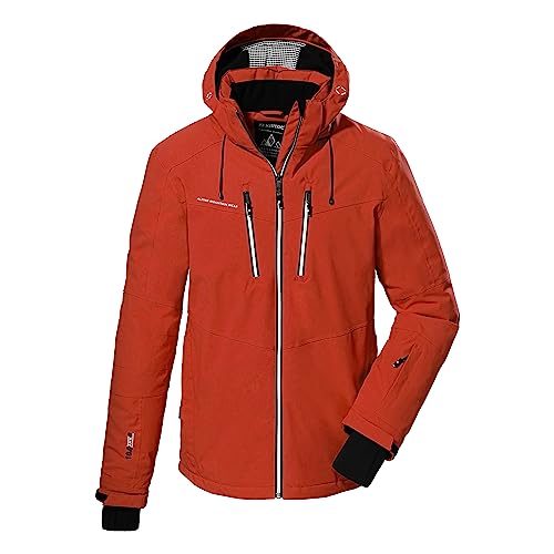 killtec Herren Skijacke/Funktionsjacke mit abzippbarer Kapuze und Schneefang KSW MN SKI JCKT, dunkelorange, , 38698-000 im Sale