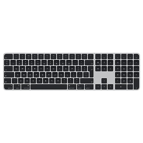 Apple Magic Keyboard mit Touch ID und Ziffernblock: Bluetooth, wiederaufladbar. Kompatibel mit Mac Computern mit Apple Chip; Englisch (International), Schwarze Tasten im Sale