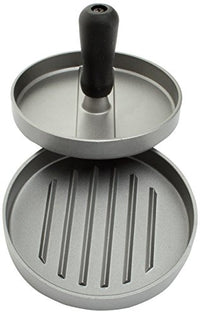 Thumbnail for LANDMANN Selection Burger Press | With plastic handle and non-stick coating | Ribbed surface for shorter cooking times | Includes instructions and recipe | 12 cm diameter [Made of cast aluminum], silver/black on sale