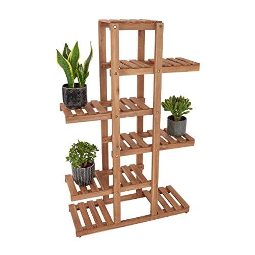 BUTLERS Flower Staircase 4 Compartments 120 cm High - New Gardening - Plant Shelf Made of FSC Weatherproof Acacia Wood | Herb Shelf, Plant and Flower Stand for Garden or Balcony on Sale