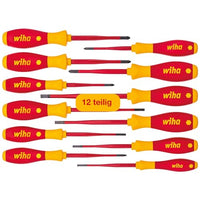 Thumbnail for Wiha Schraubendreher Set 12-teilig, VDE geprüft, isoliert 1.000 V (41003) I Profi Schraubenzieher Set mit dünner Spitze Schlitz/Kreuz/Kreuzschlitz/Torx/Plusminus I Elektriker Werkzeug im Sale