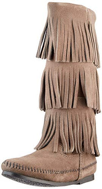 Thumbnail for Minnetonka Damen 3-Layer Fringe Boot Mokassin Stiefel, Braun (Brown 2) im Sale
