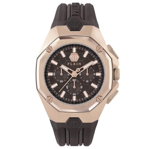 Philipp Plein Herren Uhr Analog Quarz Chrono Octagon PWTBA0123 Silikon im Sale