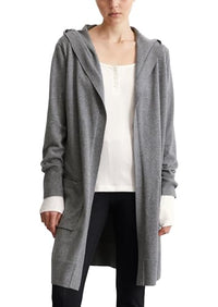 Thumbnail for Marc OߴPolo Denim Damen Cardigan mit Kapuze lang, Grau (Dark Grey Melange 01), im Sale