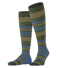 Thumbnail for Burlington Herren Kniestrümpfe Stripe Kh Wolle lang gemustert 1 Paar, Grün Cactus 7684, 40-46 im Sale
