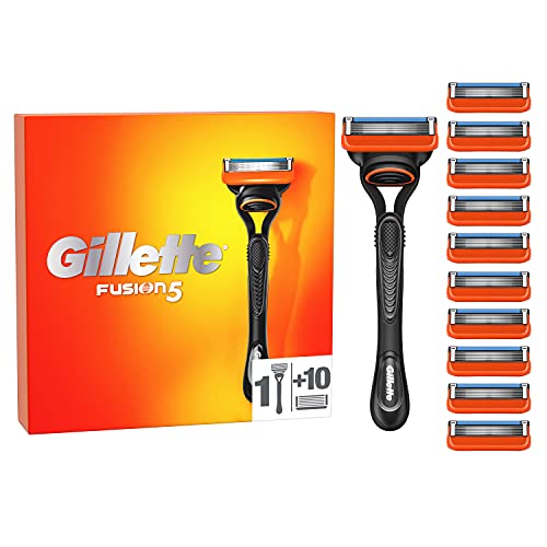 Gillette Fusion 5 Nassrasierer Herren, Rasierer + 11 Rasierklingen mit 5-fach Klinge