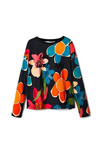 Desigual Girls' Ts_chloe 2000 sort Shirt, Black, 8 Years EU on Sale