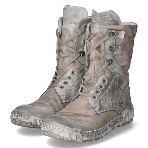 Krisbut Damen Schnürstiefeletten/Winterstiefeletten Grau Glattleder, im Sale