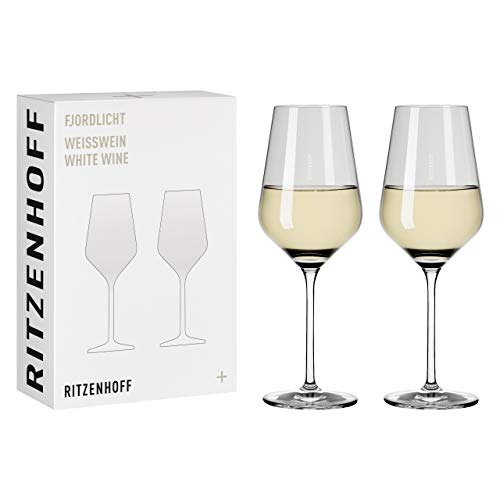 RITZENHOFF 3641002 Weißweinglas 300 ml - Serie Fjordlicht Nr. 2, 2 Stück mit Farbverlauf Grey - Made in Germany im Sale