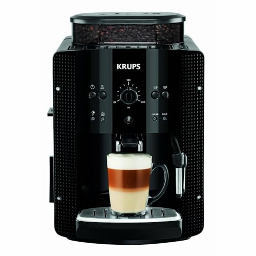 Krups Arabica Picto Kaffeevollautomat, Milchschaumdüse, 2-Tassen-Funktion, Drehregler, Einfache Reinigung, Kaffeemaschine, Schwarz, EA810870 im Sale